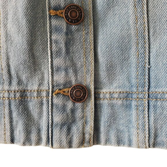 NEW Pacsun Floral Embroidered Blue Denim Skirt Miranda Coastal Cowgirl Girly - Picture 5 of 9